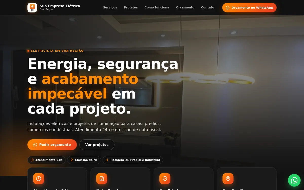 Site de eletricista