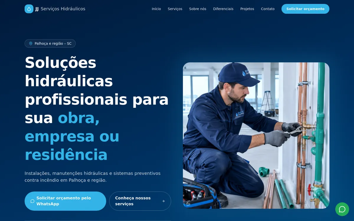 Site de serviços hidráulicos