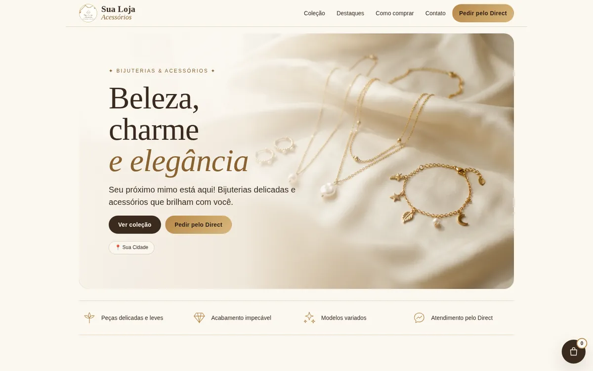 Site de loja de acessórios